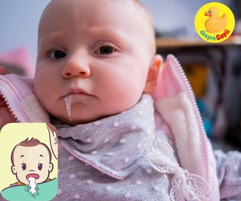 Regurgitarea la bebelusi -  ce trebuie sa stii cand bebe vomita dupa ce mananca