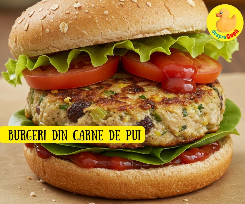 Burgeri din carne de pui - sănătoși pentru copii si perfecți pentru congelare!