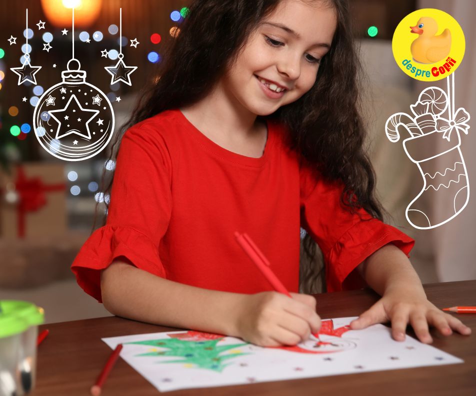 Magia culorilor si creativitatea copiilor -  Desene de Craciun si tehnici amuzante de desenat