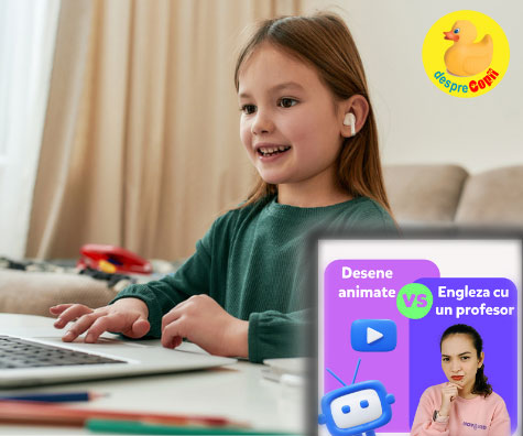 Cum poate invata un copil mai bine limba engleza - desene animate sau lectii cu profesorul?