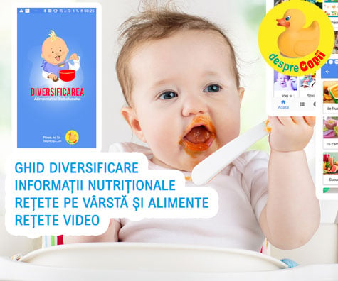 Diversificarea alimentatiei bebelusului -  aplicatie utila mamicilor de bebelusi