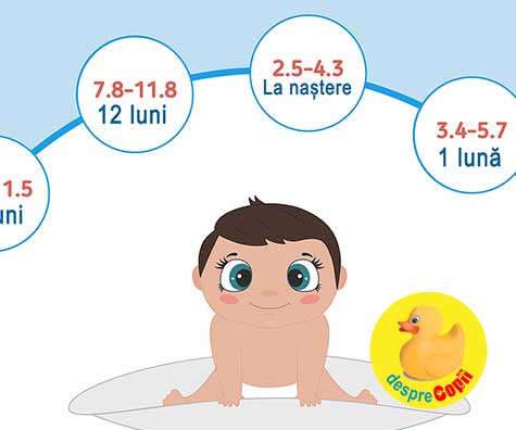 Greutatea bebelusului in primul an -  indicator de sanatate si alimentatie corecta. DIAGRAMA pe luni.