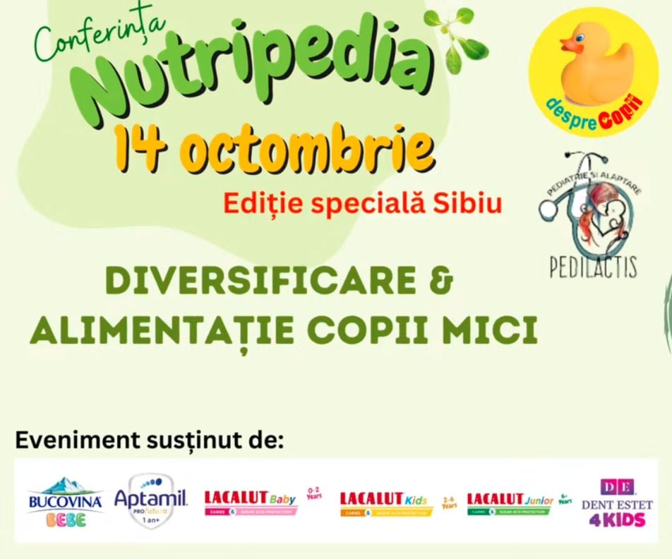 Conferinta Nutripedia 2024 la Sibiu: Despre diversificarea si alimentatia copiilor mici