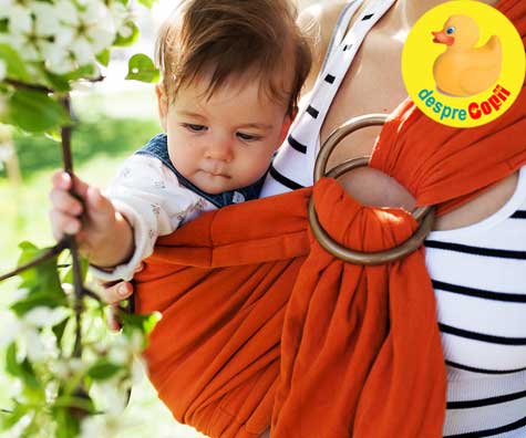 10 motive pentru care bebelusii purtati in sling sau wrap sunt mai fericiti
