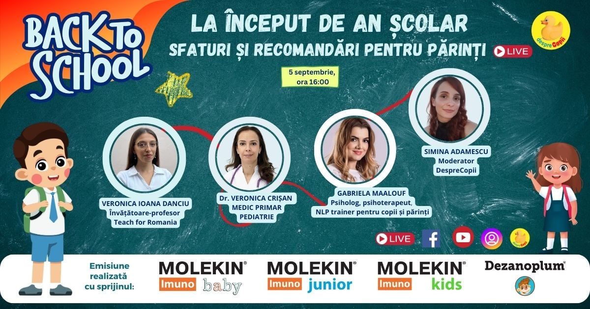 La inceput de an scolar. Sfaturi si recomandari pentru parinti de la specialisti