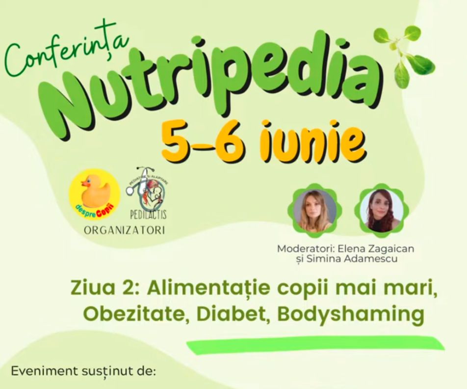Conferinta Nutripedia 2024: Despre alimentatia copiilor mai mari - obezitate, diabet, bodyshaming (ziua 2)