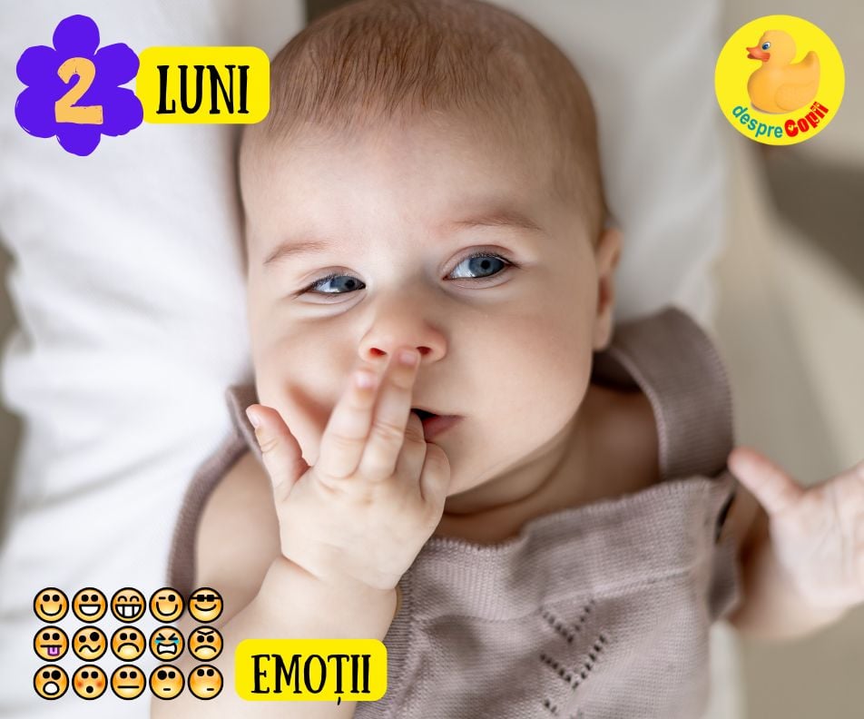 Emotiile bebelusului la 2 luni - acum face conexiuni mai profunde si are zambete sociale. Ce asteapta bebe de la mami si tati pentru a-si dezvolta inteligenta emotionala si a creste fericit