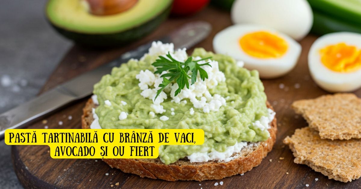 Pasta tartinabila cu branza de vaci, avocado si ou fiert – cremoasa, hranitoare pentru intreaga familie