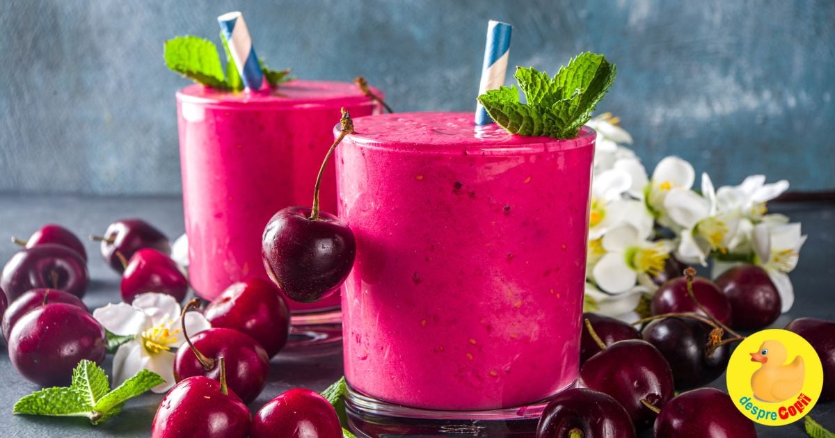 Detox smoothie cu visine si rodie: Energie si prospetime intr-un pahar