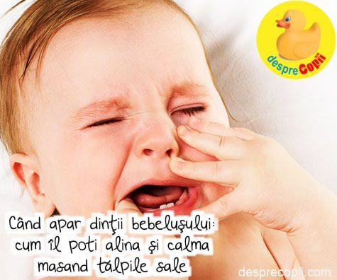 Când apar dinții bebelușului: iată cum poți alina durerea masând tălpile sale cu ajutorul reflexologiei