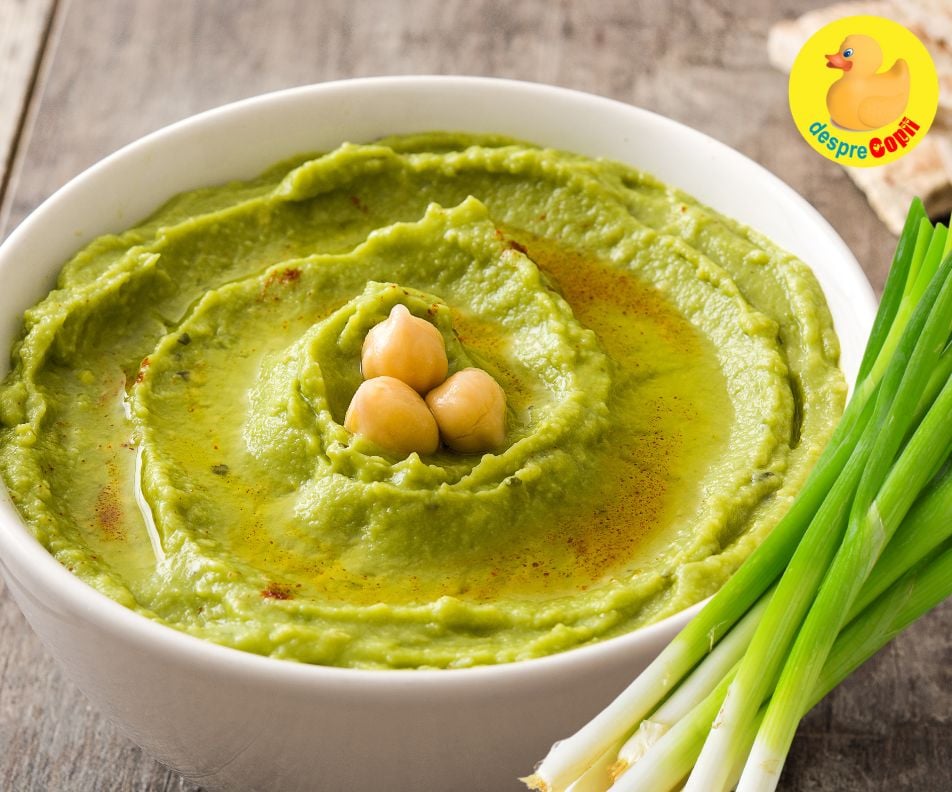 Hummus cu ceapa verde